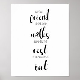 Póster tipografía de citas de amistad real inspiradora du