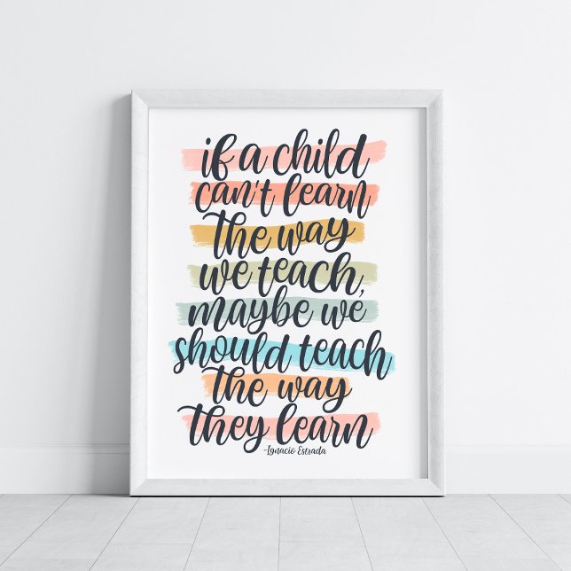 Póster Tipografía de citas educativas rayas arcoiris (Subido por el creador)