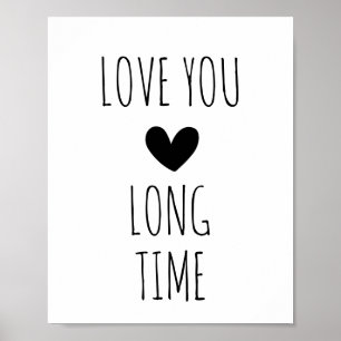 Póster Tipografía de Corazón Amor por Mucho Tiempo