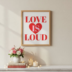 Póster Tipografía de corazón del día de San Valentín de a
