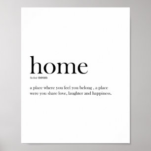 Póster Tipografía de definición de hogar