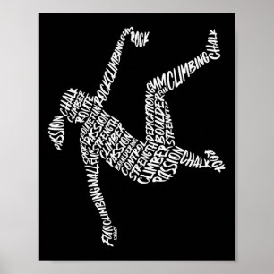 Póster Tipografía de escalada en bloque para niñas y muje