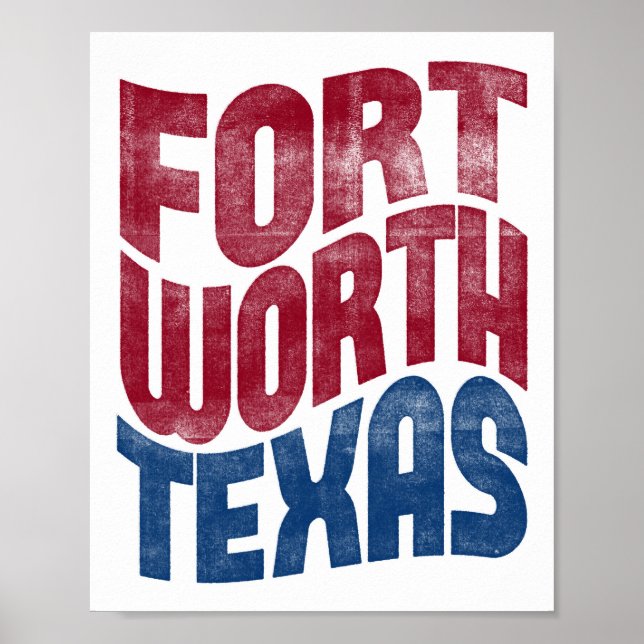 Póster Tipografía de Fort Worth Poster Texas (Frente)