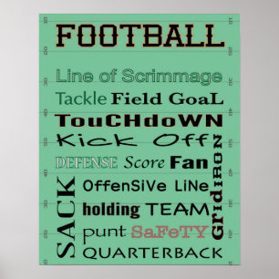 Póster Tipografía de FÚTBOL americano