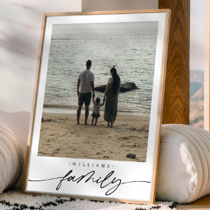 Póster Tipografía de guión de foto de familia elegante mo