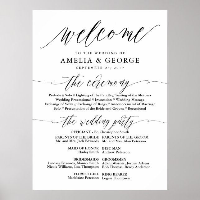 Póster Tipografía de guión elegante (Frente)