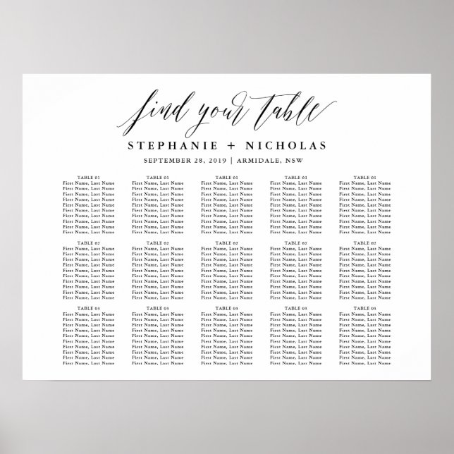 Póster Tipografía de guión elegante (Frente)