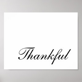 Póster Tipografía de guión moderno Agradecido Día de Acci