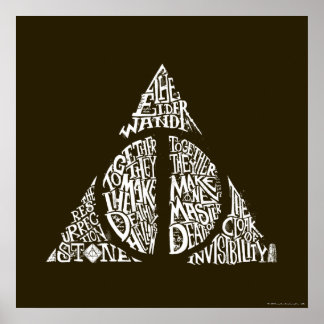 Póster Tipografía de Harry Potter Hechizo | LAS RELIQUIAS