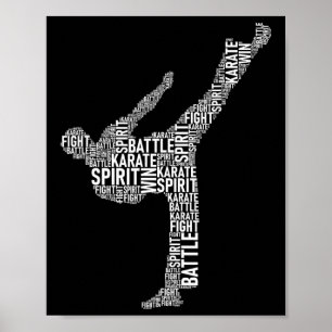 Póster Tipografía de Karate - Autodidacta entrenadora de