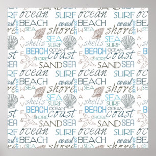 Póster Tipografía de la playa