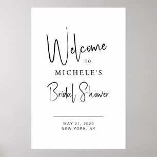 Póster Tipografía de letra minimalista para bienvenida de