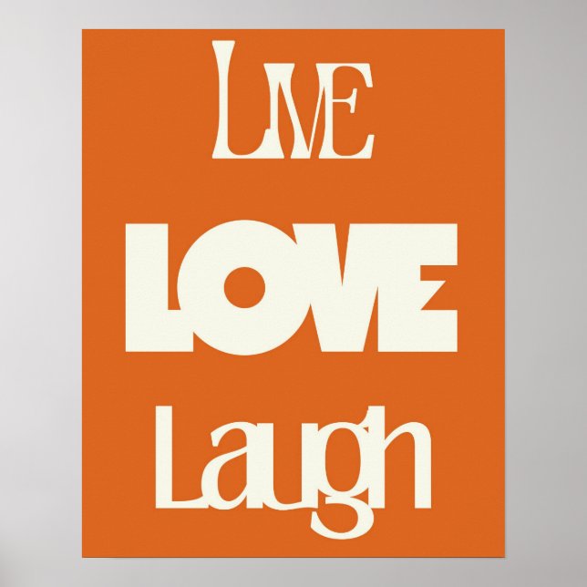 Póster Tipografía de Live Love Laugh | Inspirador (Frente)
