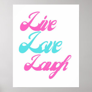 Póster Tipografía de Live Love Laugh  Inspirador