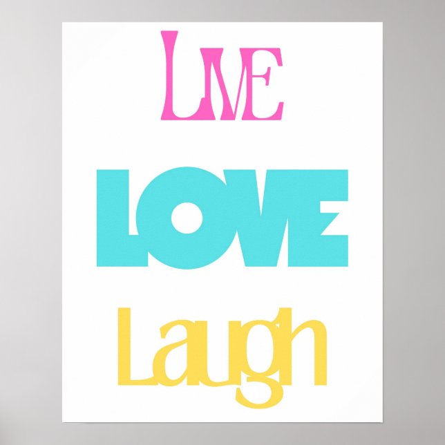 Póster Tipografía de Live Love Laugh| Inspirador (Frente)