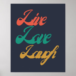 Póster Tipografía de Live Love Laugh  Inspirador