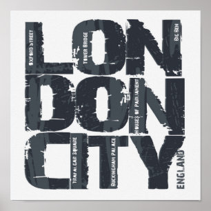 Póster Tipografía de Londres, Inglaterra