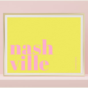 Póster Tipografía de Nashville Tennessee
