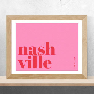Póster Tipografía de Nashville Tennessee