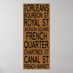 Póster Tipografía de New Orleans el  