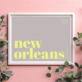 Póster Tipografía de Nueva Orleans Luisiana 