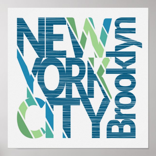 Póster Tipografía de Nueva York en Brooklyn (Frente)