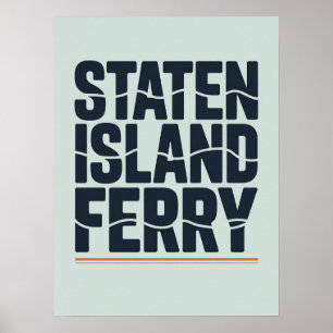 Póster Tipografía de ola del ferry de Staten Island