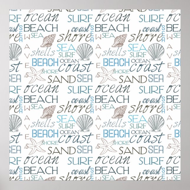 Póster Tipografía de playa (Frente)