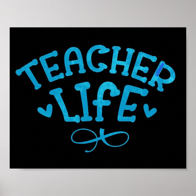 Póster Tipografía de TEACHER LIFE (Frente)