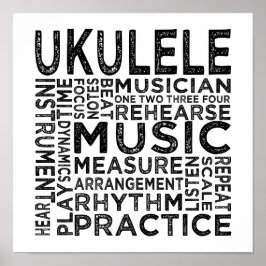 Póster Tipografía de Ukulele