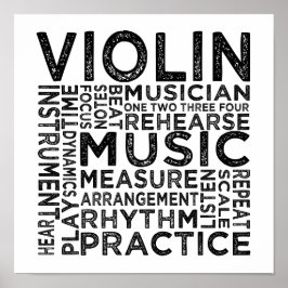 Póster Tipografía de violín