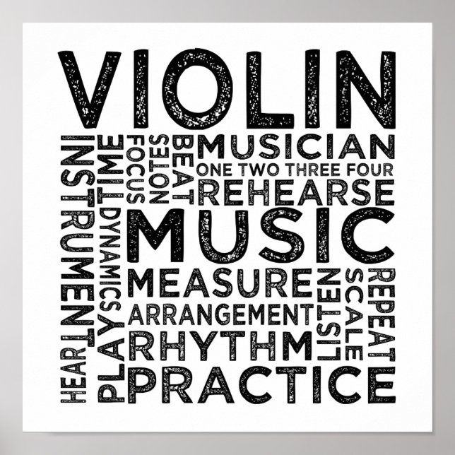 Póster Tipografía de violín (Frente)