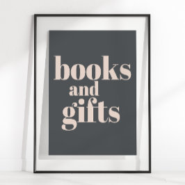 Póster Tipografía del Boho gris rosado Libros de Baby Sho