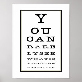Póster Tipografía divertida de la gráfica de prueba ocula