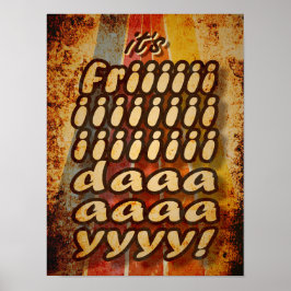 Póster Tipografía divertida de viernes