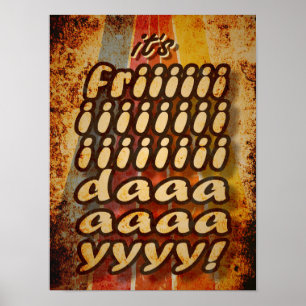 Póster Tipografía divertida de viernes