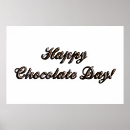Póster Tipografía divertida Feliz Día del Chocolate
