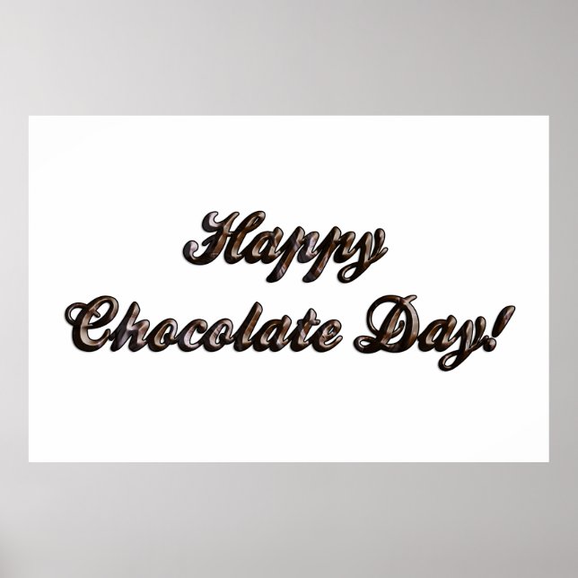 Póster Tipografía divertida Feliz Día del Chocolate (Frente)