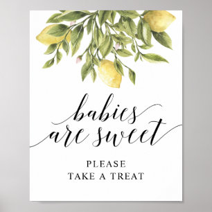 Póster Tipografía elegante de limón BEBÉS SON DULCES v2