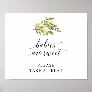 Póster Tipografía elegante de limón BEBÉS SON DULCES v3