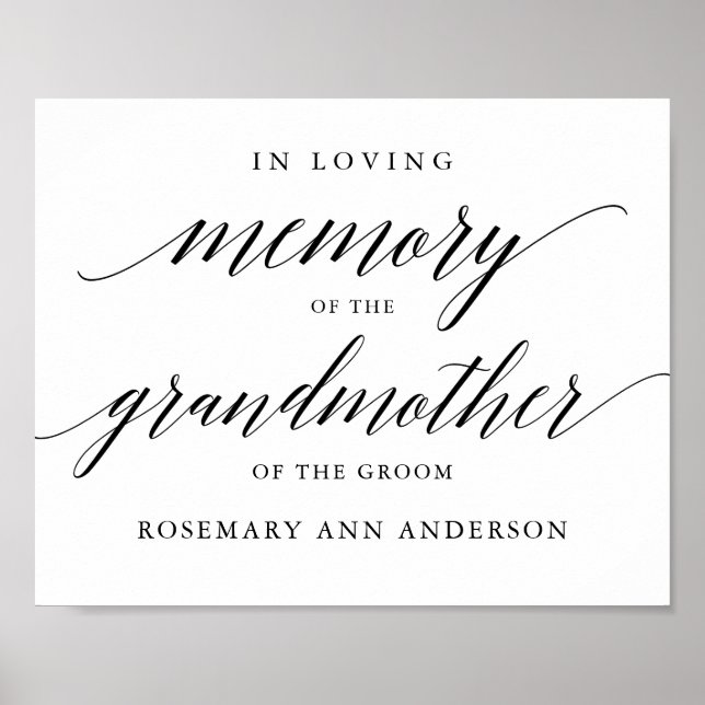 Póster Tipografía en memoria de boda de amor (Frente)