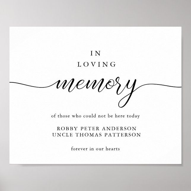 Póster Tipografía en memoria de boda de amor (Frente)