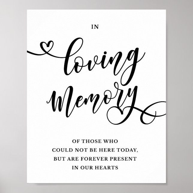 Póster Tipografía en memoria de boda de amor (Frente)
