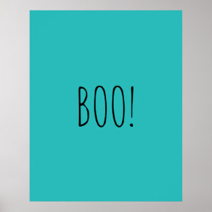 Póster Tipografía espeluznante verde azulada Halloween mi