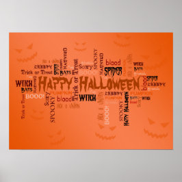 Póster Tipografía feliz de Halloween