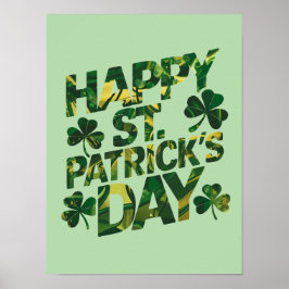 Póster Tipografía Feliz Día de San Patricio Poster Verde