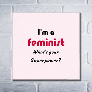 Póster Tipografía feminista del rosa de la superpotencia