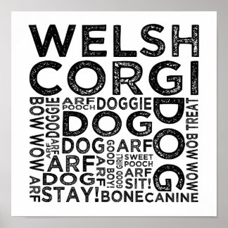 Póster Tipografía galesa de Corgi
