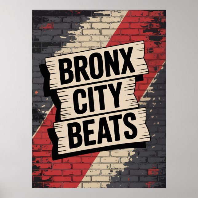 Póster Tipografía Graffiti de Bronx City Beats (Frente)