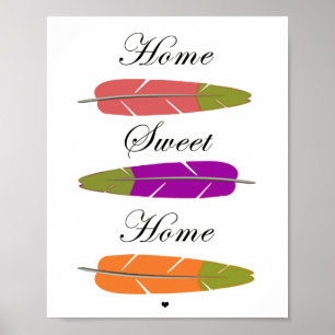 Póster Tipografía inspiradora de hogar dulce